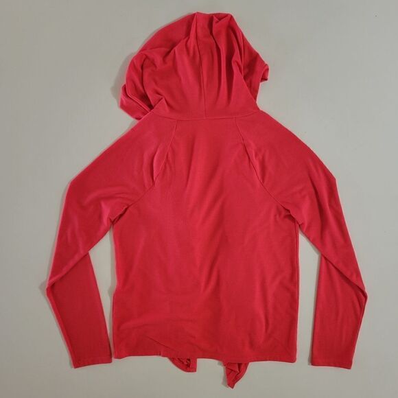 Old Navy Intimates Women's Red Orange Hooded Waterfall Long Sleeve Cardigan - Picture 11 of 11